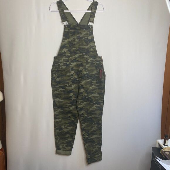 No Boundaries Green Camouflage Utility Overalls Cotton Denim NWT Juniors 11/12 - Picture 3 of 10